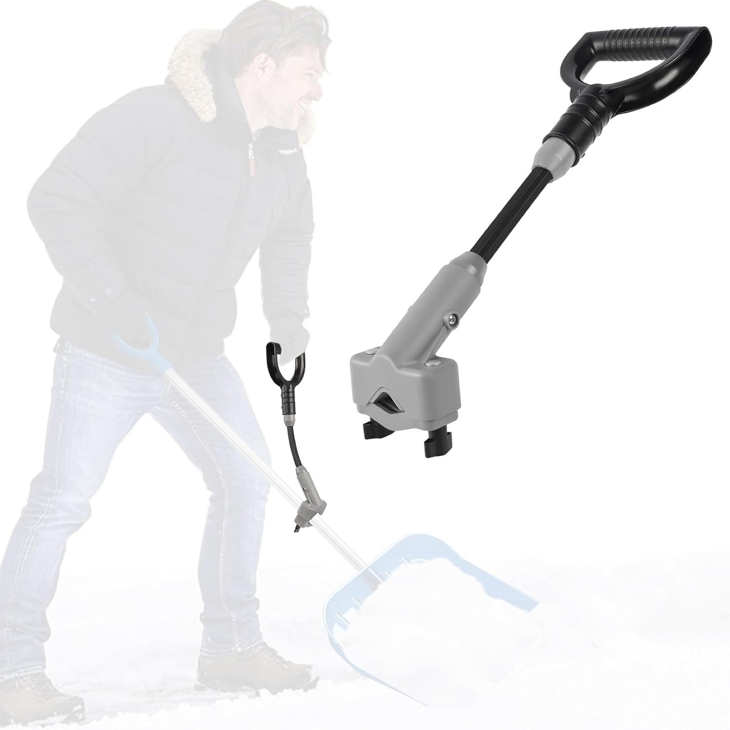 Universal Shovel Handle, Strain-Reducing Elasticity Snow Shovel Handle Ergonomic