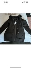 Julien Macdonald Sateen Coat/ Jacket Black Size 14 See Measurements Cost £159