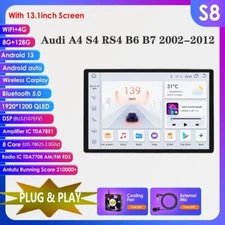13.1'' Android QLED Car Stereo Radio Player 8/128G Carplay For Audi A4 2000-2009