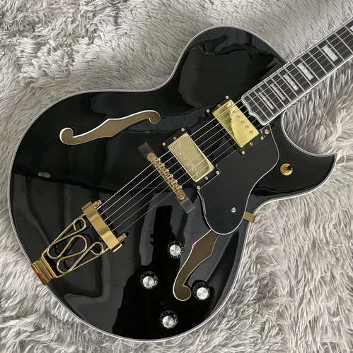 Byrdland Black Ebony Fretboard Gold Hardware Semi Hollow Body Free Shipping