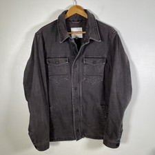 Jeanswest Mens DarkGrey Denim Long Sleeve Button Zip Up Jacket Size S VGC JK4JW2