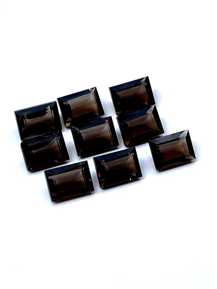 Quartzo esfumaçado natural AAA 6x3mm forma de baguete facetada corte pedra preciosa solta 10 peças - Imagem 4 de 4