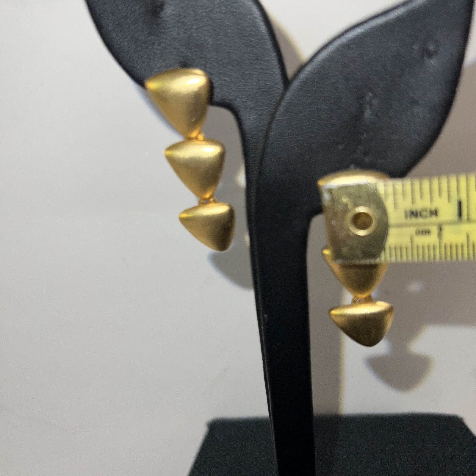 Chevron triangle post stud dangle drop three tear… - image 5