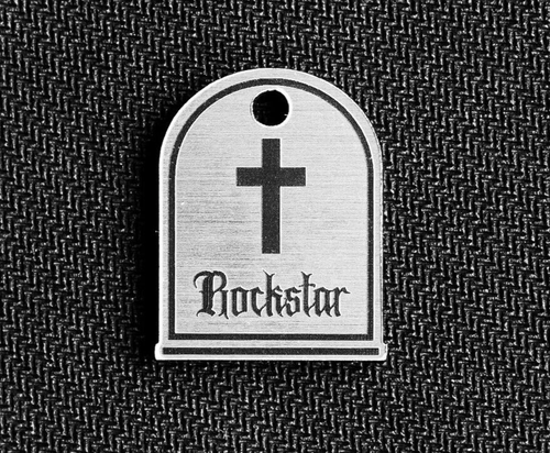 Goth Tombstone Personalized Dog Cat Pet ID Cross Charm Keychain Collar Human Tag - Picture 3 of 3
