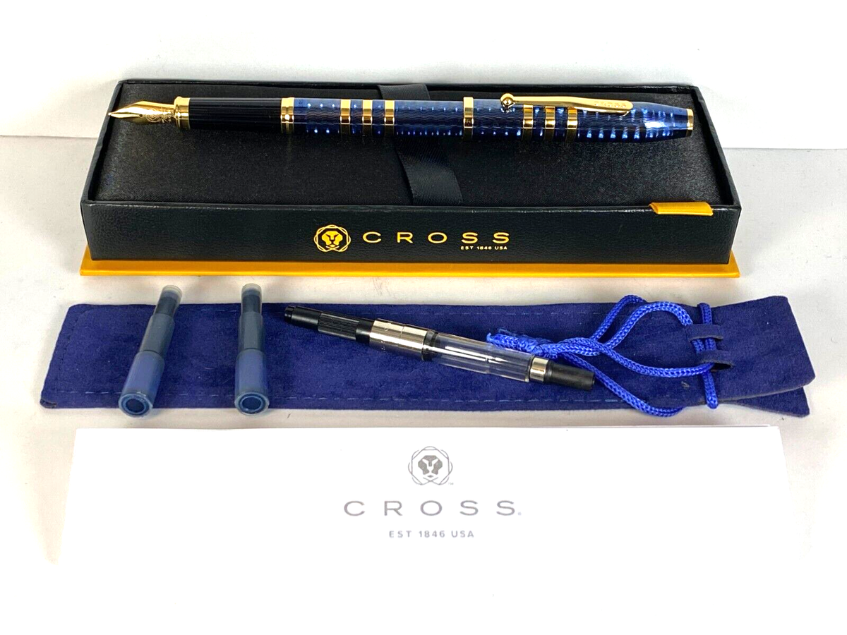 CROSS 175TH ANNIVERSARY CENTURY II BLUE LACQUER FOUNTAIN PEN W