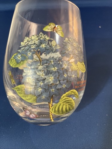 2 Portmeirion Botanic Garden Stemless Wine Glasses Hydrangea - Picture 4 of 7