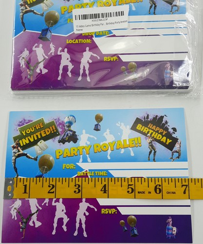 Party Royale Birthday Invitation Cards for Kids, 11 Invites and Envelopes EUC - Picture 5 of 6