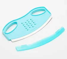 Kuhn Rikon XL Mezzaluna Knife & Grater with Sheath K51500 NEW AQUA