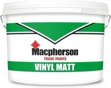 Macpherson Trade Vinyl Matt Emulsion Paint Brilliant White 4 Walls Ceilings