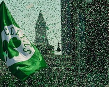 Boston Celtics 2024 NBA Finals Champions Flag Parade 8x10 NBA Photo