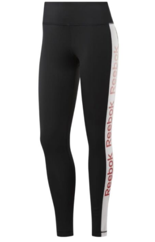 Reebok Linear Logo Leggings Womens Black Size UK 8-10 (S) *REF98 - Picture 1 of 1
