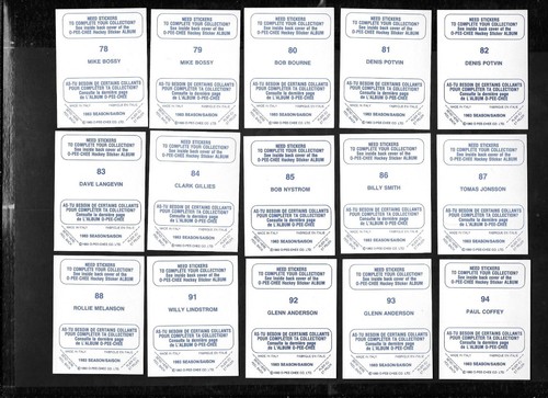 1983-84 OPC 83-84 O PEE CHEE NHL HOCKEY STICKER 1-165 SEE LIST - Picture 158 of 324