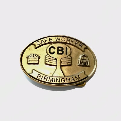 Vintage Safe Worker CBI Birmingham 3.25  Belt Dyna Buckle