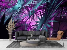 3D Light Palm Leaves Wallpaper Wall Mural Removable Self-adhesive Sticker6622