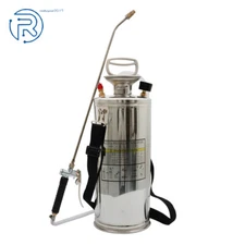 2 Gal Stainless Steel Sprayer Adjustable Nozzle Hand Pump Sprayer w/3ft Hose