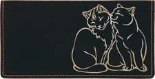 Purrfect Love Laser Engraved Leatherette Checkbook Cover