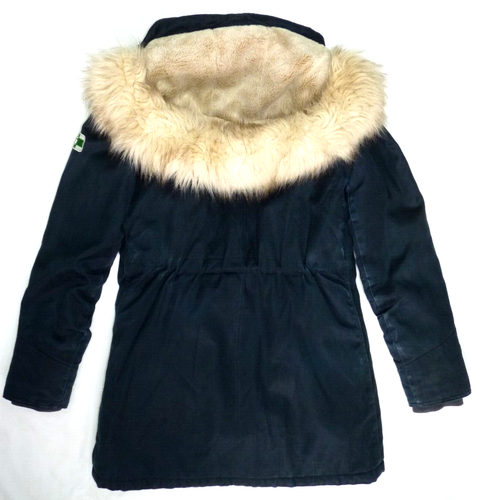 Hoodlamb Nordic Parka Coat Size S Navy Vegan Hemp Tailor Womens Jacket - Picture 19 of 24