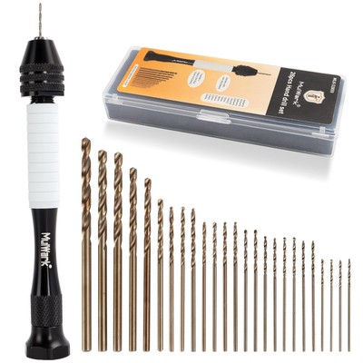 Precision Pin Vise Hand Drill Set 25 Pcs - Premium Manual Small Hand Drill wi...