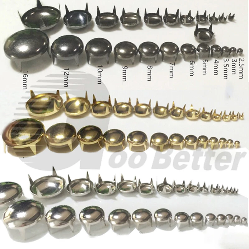 Round Spike Claw Rivets Studs for Leatherwork Shoes Bag Jacket Purses Decoration - Image 2 of 4