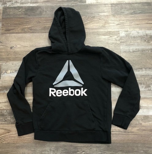Reebok Youth Boys XL Black Long Sleeve Hoodie Hooded Sweatshirt