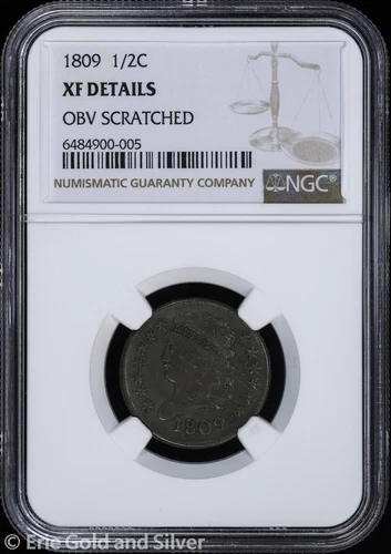 1809 1/2C Classic Head Half Cent NGC XF Details