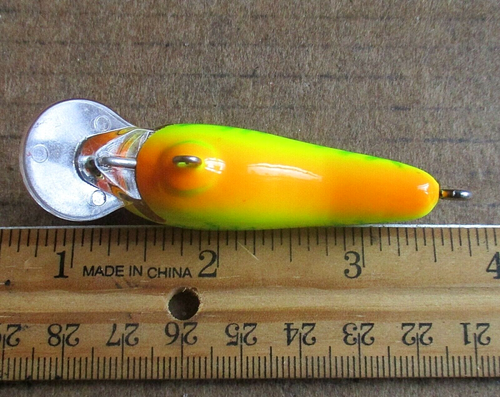 1ct FIRE TIGER 2.5" Shallow Round Bill Balsa Wood Crankbait Bass Fishing Baits - Picture 4 of 4