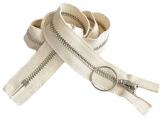 Dyeable Natural Cotton YKK 5 Nickel Metal Fancy Pull Zipper Closed End 4"-36"