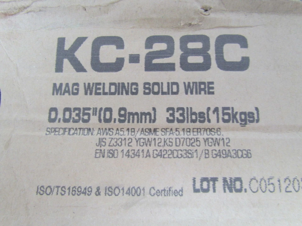 Kiswel KC-28C MAG Soldadura Alambre Sólido 0.035" 33Lb Carrete AWS A5.18 ER70S-6 MIG/MAG Foto 4 de 4