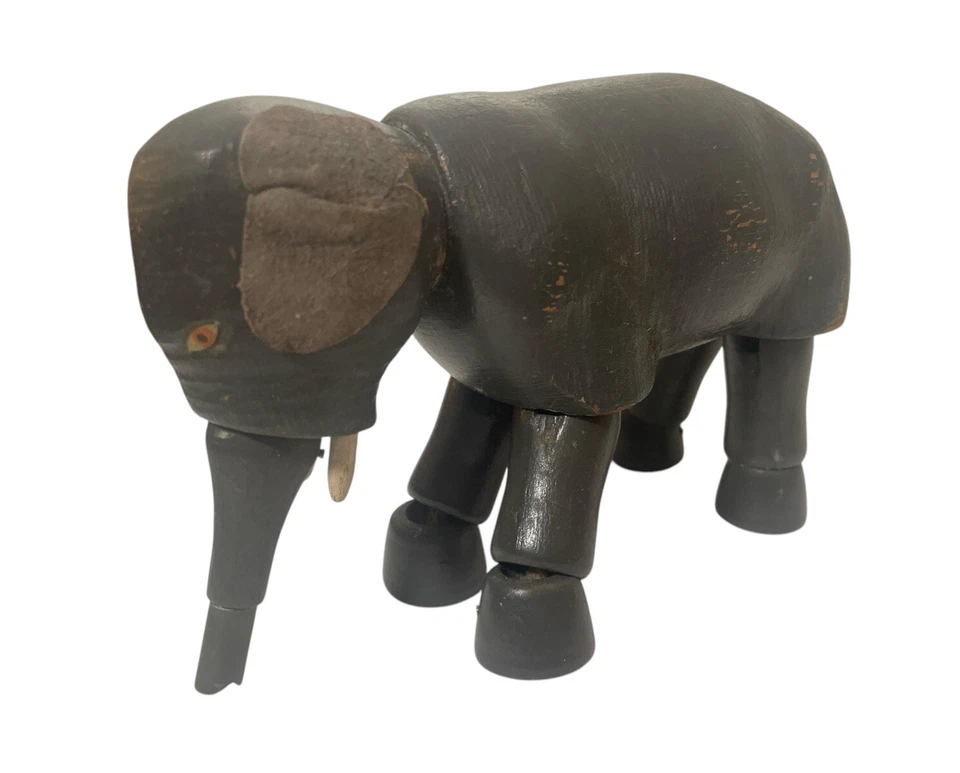 De colección Schoenhut Humpty Dumpty Circo Ojos Pintados Bebé Elefante con Tronco y Cola Foto 2 de 4