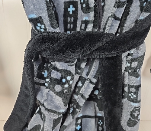 Gamer Controller Robe Boys Gray Hooded Sz M 8/10 - Picture 4 of 7