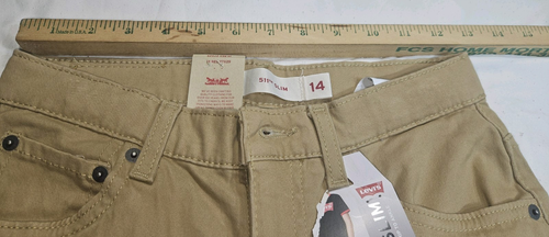 Levi's 511 Slim Fit Performance Jeans Size 14 Reg 27x29 Boys khaki tan New NWT - Picture 8 of 12