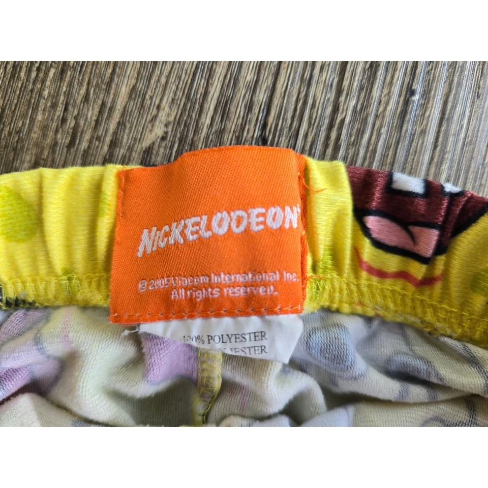 Pantalones de pijama vintage Y2K Nickelodeon Bob Esponja pantalones cuadrados niños talla 6/7 2005 Foto 3 de 4
