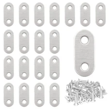 20 Pack Stainless Steel Straight Brace Flat Bracket Plate Mending Repair Plate