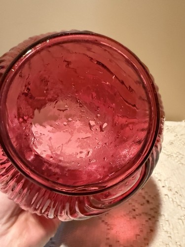 Vintage Fenton Caprice W Bow Cranberry Glas Rüschen Vase - Bild 3 von 6