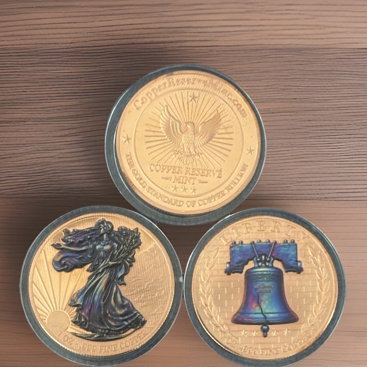 COPPER RESERVE MINT - 4 - One (1) Ounce .999 Copper Rounds Bullion