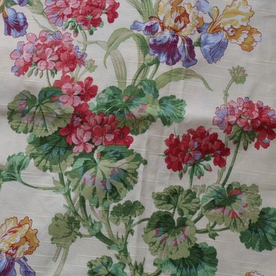 Vtg Winterthur Kravet Chatsworth Fabric Yellow, Pink, Red, Purple Floral 2 yds