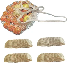 Large-Capacity Farmers Market Bag 4 Pieces Cotton Odorless String & Reusable ...