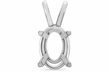 925 Sterling Silver Oval 4 Prong Basket Pendant Setting 11x9mm