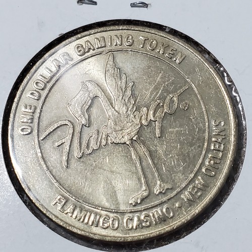 Gettone da gioco Flamingo Casino $1,00 molto pulito New Orleans Louisiana. Non tender - Foto 4 di 8