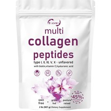 Multi Collagen Peptides Powder  Hydrolyzed Protein  Types I, II, III, V, X