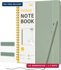 Dotted Spiral Journal Notebook Set, A5 5.7"x7.9" , 160 Pages