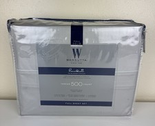 NEW WAMSUTTA 500 Thread Pima Cotton FULL Size Sheet Set In Silver Discounted