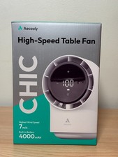 Portable Rechargeable Table Fan 100 Speeds 4000mAh Battery LED Display Desk Fan