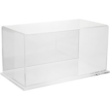 Plymor Clear Acrylic Display Case with Clear Base Mirror Back , 10" x 5" x 5"