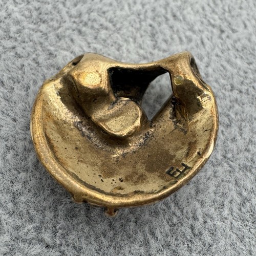 Vintage Modernist Brass Pendant Signed EH Eivind Hillestad Black Bead Norway - Picture 9 of 11