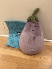 Jellycat Authentic Amuseables Eggplant   Large Size   With Dust Bag   NWT
