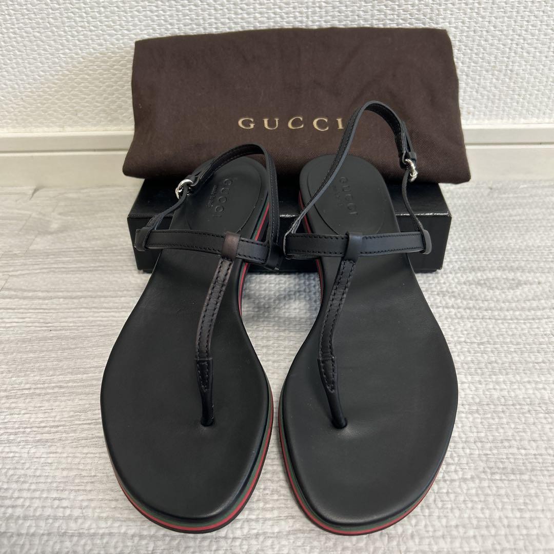 APL Gucci sandali mules frat pelle nero EU34 US4 90635c