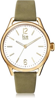 Ice-Watch - Ice Time Khaki Champagne - Damenuhr mit Lederarmband - Small -
