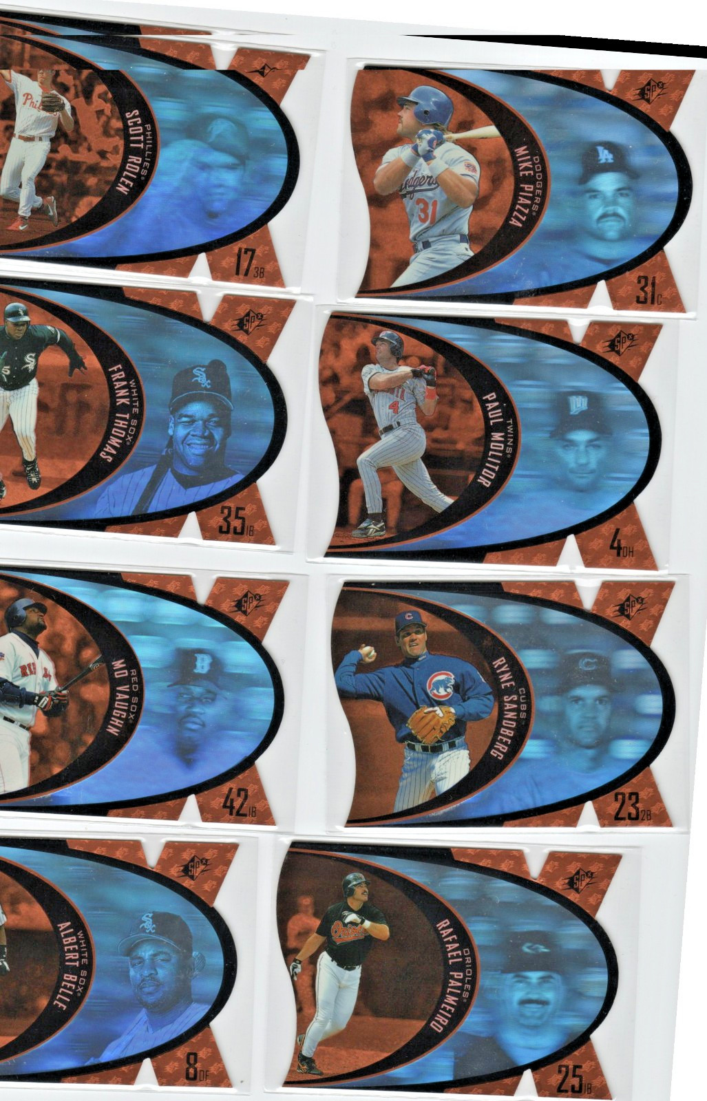 (24) 1997 SPx BRONZE Lot  Sandberg-Belle-Mo Vaughn-Frank Thomas-Piazza-Plus