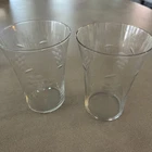 Vintage Depression Glass Etched Clear Juice Glass, Apertif, Grape Pattern, Set 2